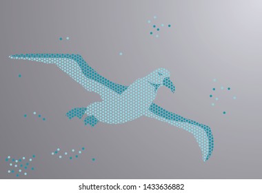 Vector of an albatross bird that is flying in the sky. Bird illustration. Cool bird.