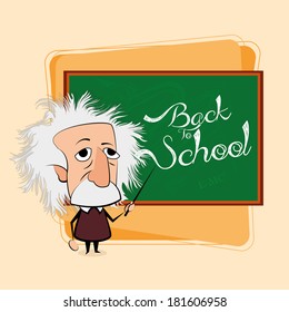 Vector Albert Einstein Cartoon In A Classroom Scene