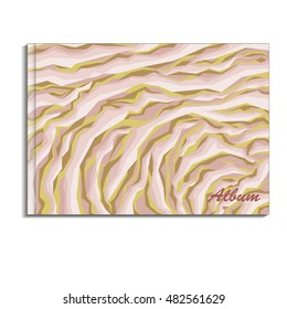 Vector album cover template with abstract light-gold and pink background. May use for flyer design, web templates, brochure, catalog, poster, report background or advertise publication.
