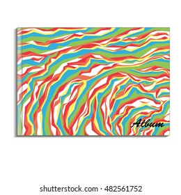 Vector album cover template with abstract colorful background. May use for flyer design, web templates, brochure, catalog, poster, report background or advertise publication.