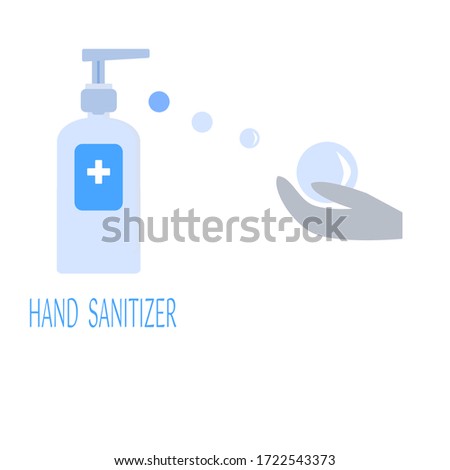 Vector Alcohol Gel In Bottle Hand Sanitizer For Hand Washing Protect From Corona Virus Covid-19 And Germ Healthcare Product On White Background