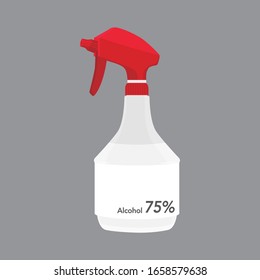 alcohol vectorial líquido, frasco de pulverización / desinfectante médico, desinfectante de etanol al 75%, atención de salud 