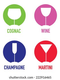 Vector Alcoholic Beverage Symbol Set 
