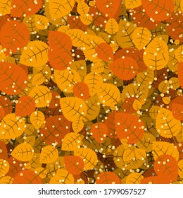 Hojas amarillas del vector Patrón sin fisuras del vector. Decoración de otoño. Elementos florales de estilo plano para el diseño otoñal.