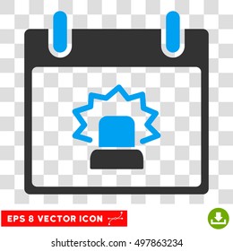 Vector Alert Calendar Day EPS vector pictograph. Illustration style is flat iconic bicolor blue and gray symbol on a transparent background.
