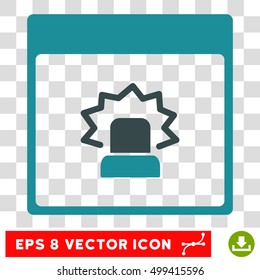 Vector Alert Calendar Page EPS vector icon. Illustration style is flat iconic bicolor soft blue symbol on a transparent background.