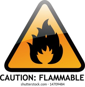 Vector of Alert Sign-3 Flammable