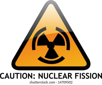 Vector of Alert Sign-9 Nuclear Fission
