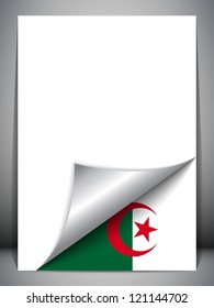 Vector - Algeria Country Flag Turning Page