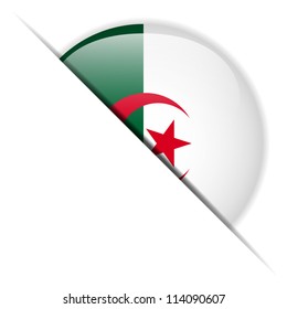 Vector - Algeria Flag Glossy Button