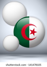 Vector - Algeria Flag Glossy Button