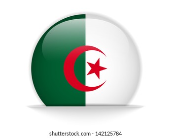 Vector - Algeria Flag Glossy Button