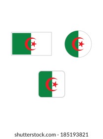 Vector Algeria Flag and Icon Set