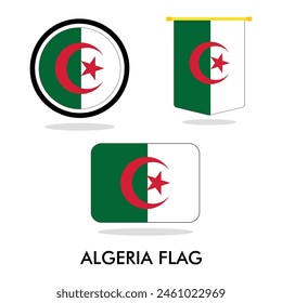 Vector Algeria flag set Algeria flag set illustration, Algeria flag set picture or  Algeria flag set image svg