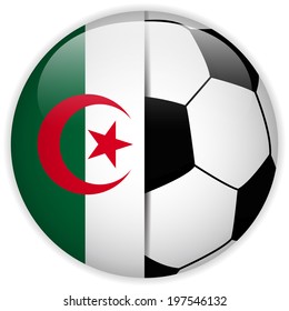 Vector - Algeria Flag with Soccer Ball Background