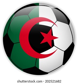 Vector - Algeria Flag with Soccer Ball Background