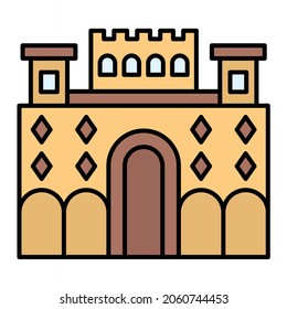 Vector Alhambra Filled Outline Icon Design
