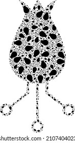 Vector alien egg circuit icon composition. Alien egg circuit composition is constructed of scattered recursive alien egg circuit pictograms. Recursive combination of alien egg circuit icon.