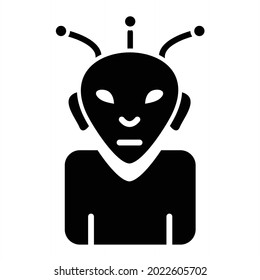 Diseño de iconos de glifos para vectores Alien
