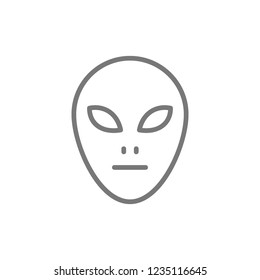 Vector alien head line icon. Symbol and sign illustration design. Isolated on white background