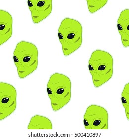  vector  alien heads seamless patterns