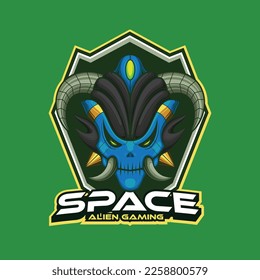 Vector alien mascot logo template for esport and sport team