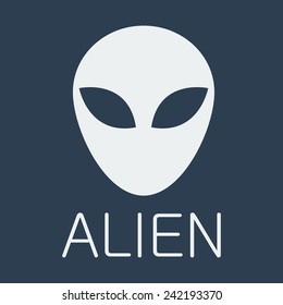 Vector alien on blue background