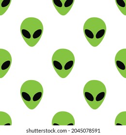 Vector alien pattern on a white background, seamless illustration for your print