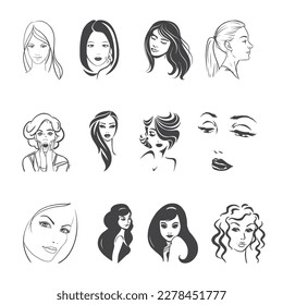 vector all face parts set