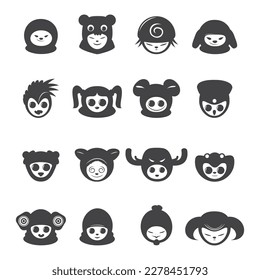 vector all face parts set