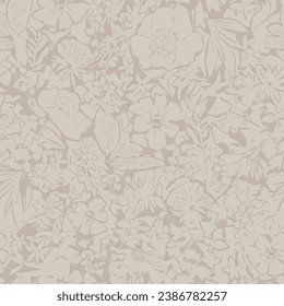 Vector all over botanical illustration seamless repeat pattern digital artwork