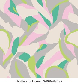 Vector all over nature shapes illustration seamless repeat pattern digital artwork