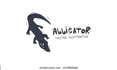 Vector of alligator, crocodile design on white background. Wild Animals. Reptile. Easy editable layered vector illustration. Logotype, logo, icon