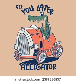 vector alligator illustration  for t shirt print