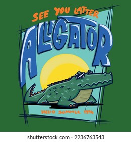 vector alligator illustration for t shirts print