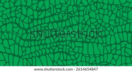 Vector alligator skin texture. Crocodile green pattern, green reptile and wild tropical animal leather.
