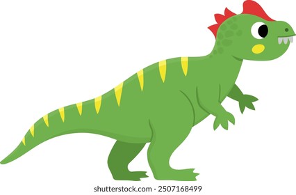 Vector allosaurus icon. Cute dinosaur illustration for kids. Funny dino clipart for children isolated on white background. Cartoon prehistoric animal picture
