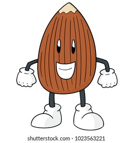 vector of almond cartoon