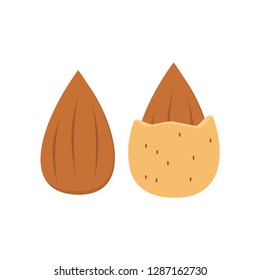 vector almond isolated on white background 