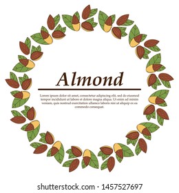Vector almond logo in cartoon style. illustration for design and web isolated on white background.
