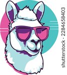 vector of alpaca mascot logo