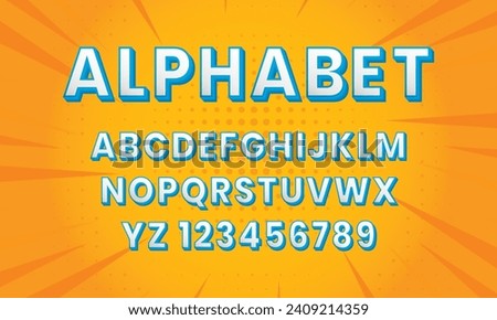 vector alphabet 3d filled outline font