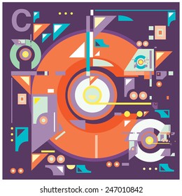 vector alphabet 3D letter C