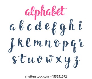 Vector Alphabet. ABC Hand Lettering. Handwritten Typographic Design For Poster, Banner, Brochure, Invitation, Card