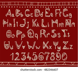 Vector alphabet in african ethnic style 