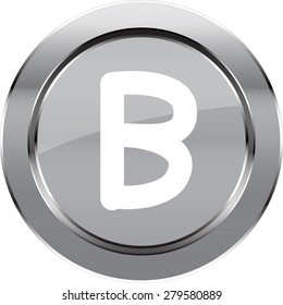 Vector  alphabet "B"  button