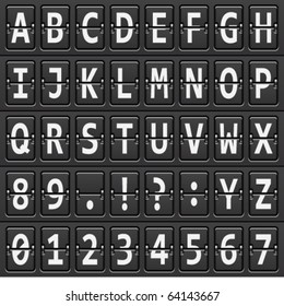 vector alphabet of black mechanical panel