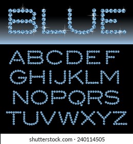 alfabeto vector con rocas azules