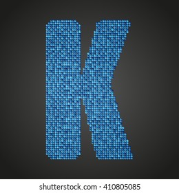 Vector  alphabet. Blue sequin sings. Sparkle, mosaic, glitter letter. Eps 10.