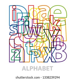 Vector alphabet. Broken text